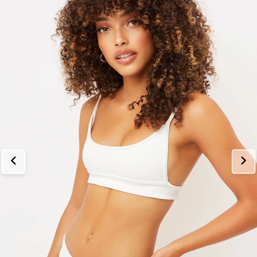 NWT Frankie’s Bikinis Gavin Ribbed Scoop Bikini Top
